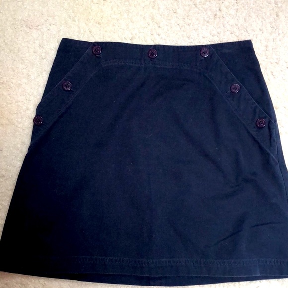 Navy blue mini skirt, size 6, 100% cotton with anchor buttons, comfortable, soft - Picture 2 of 5